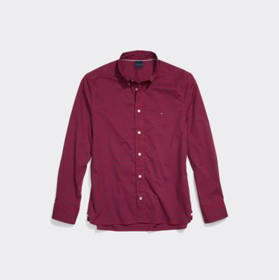 tommy hilfiger maroon shirt