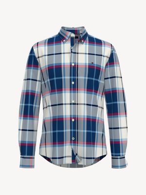 tommy hilfiger green plaid shirt