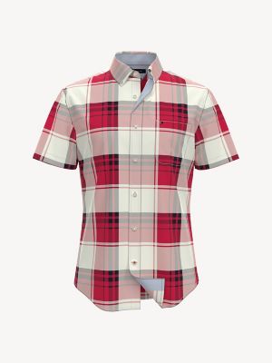 tommy hilfiger red plaid shirt