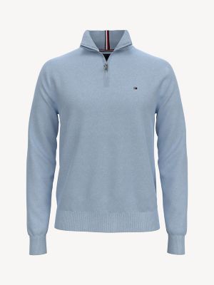 tommy hilfiger zipped mock neck jumper