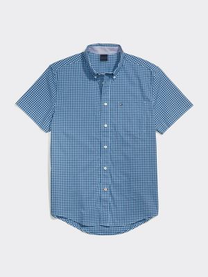 Slim Fit Short Sleeve Gingham Shirt 