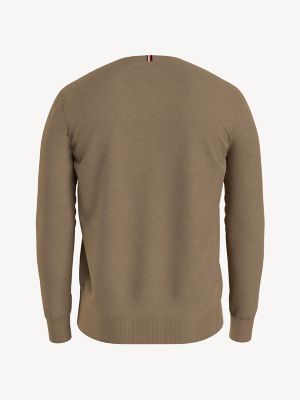 Essential V-Neck Sweater, RED MULTI