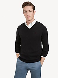 타미 힐피거 Tommy Hilfiger Essential V-Neck Sweater,GREEN CLIFFS
