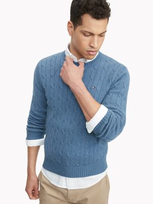 tommy hilfiger cable knit sweater mens