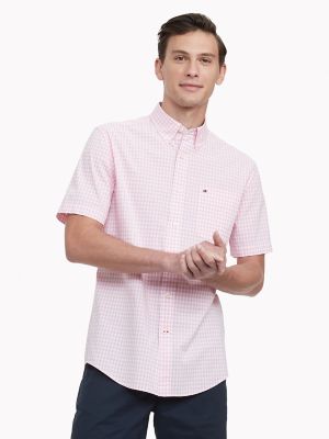 pink and blue tommy hilfiger shirt