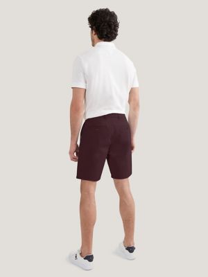 Straight Fit Twill 9" Chino Short, Dark Cabernet