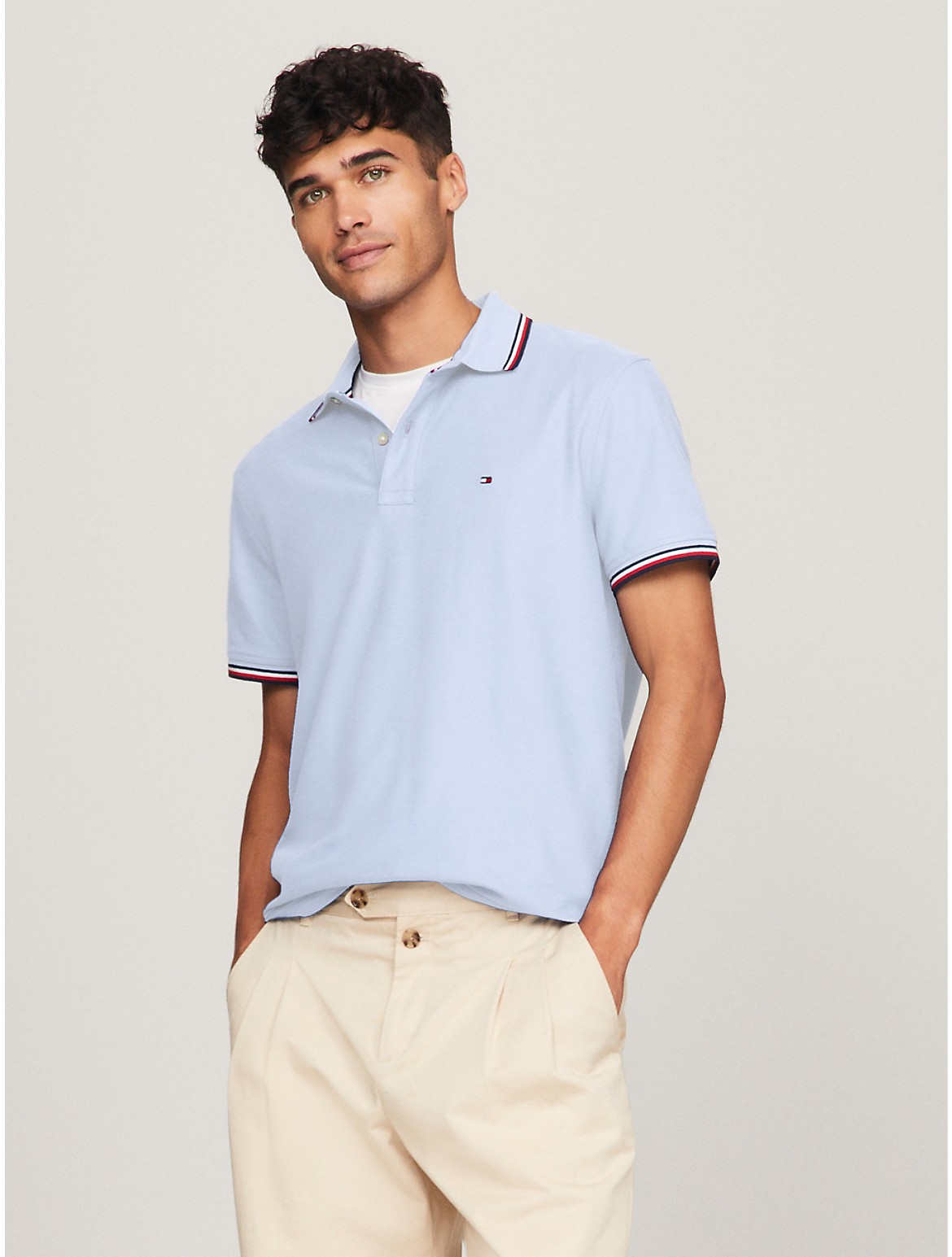 Tommy Hilfiger Regular Fit Tommy Wicking Polo In Breezy Blue
