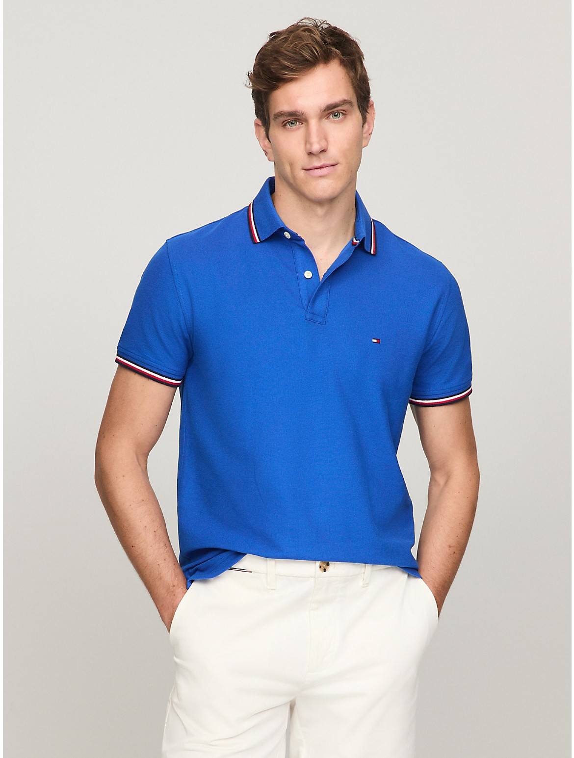 Shop Tommy Hilfiger Regular Fit Tommy Wicking Polo In Kettle Blue