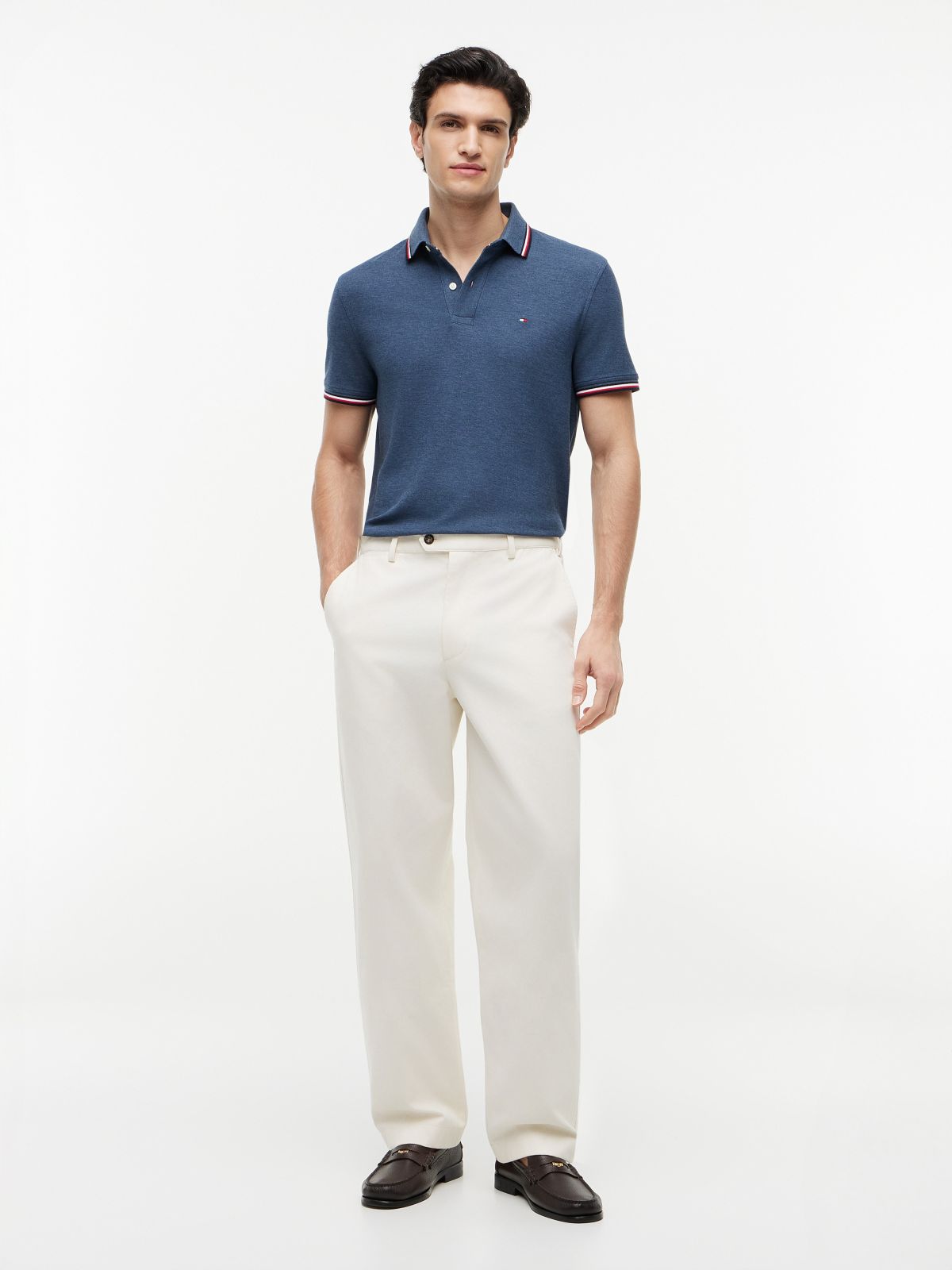 Regular Fit Tommy Wicking Polo — Blue Heather