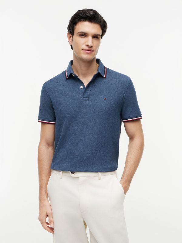Regular Fit Tommy Wicking Polo — Blue Heather