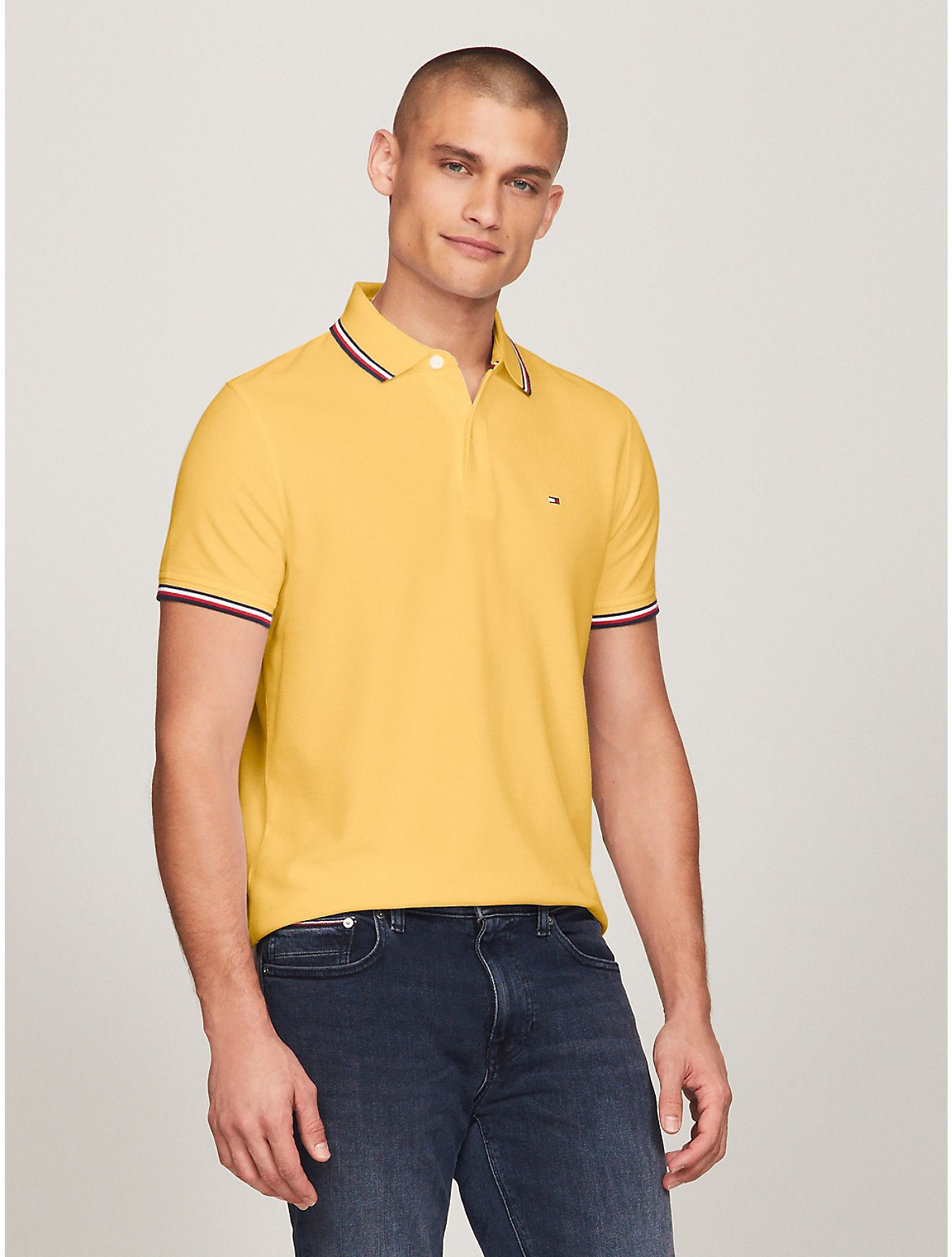 Tommy Hilfiger Regular Fit Tommy Wicking Polo In Daisy Yellow