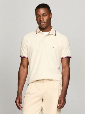 Regular Fit Tommy Wicking Polo, Beige Heather