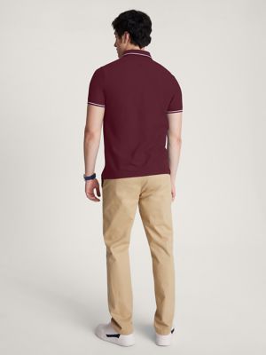 Regular Fit Tommy Wicking Polo, Dark Cabernet