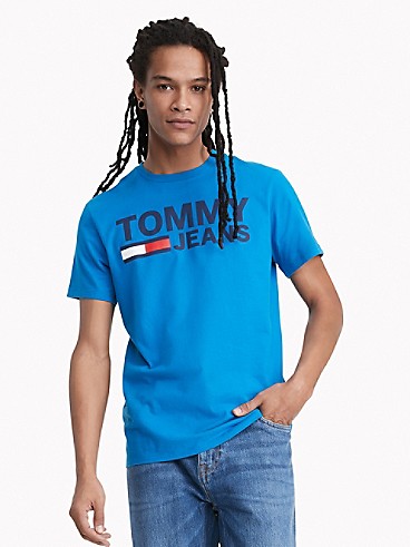 타미 진스 티셔츠 TOMMY JEANS Logo T-Shirt,BLUE CRAZE