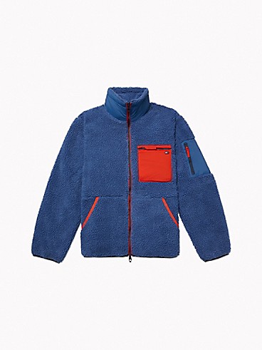 타미 힐피거 맨 양면 셰르파 재킷 Tommy Hilfiger Essential Reversible Sherpa Jacket,ATHLETIC BLUE/RED