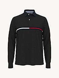 타미 힐피거 Tommy Hilfiger Regular Fit Long-Sleeve Logo Polo,DARK SABLE