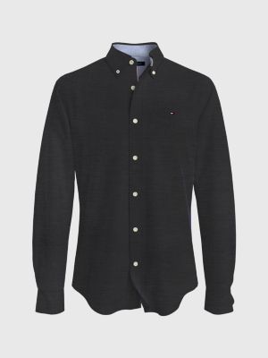 Regular Fit Essential Stretch Oxford Shirt, Black