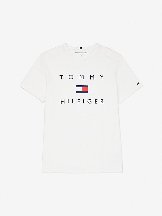 Tommy Hilfiger Men's Flag Logo T-Shirt White