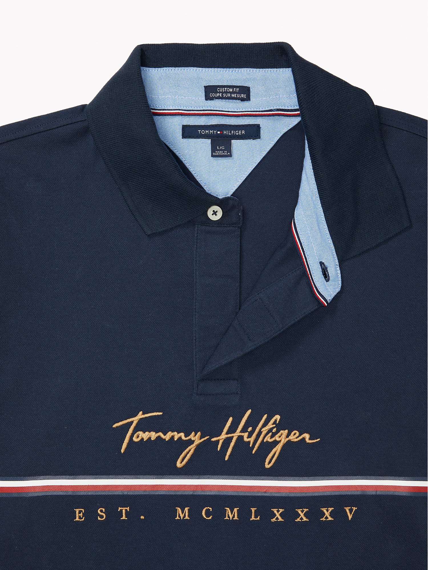 soldadura Instrumento embudo Custom Fit Signature Stripe Polo | Tommy Hilfiger