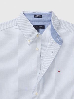 TOMMY HILFIGER Mens Oxford Shirt Slim Fit Collar White Button Down Formal  Shirts