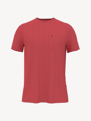 Solid Pocket T-Shirt, Red Heather