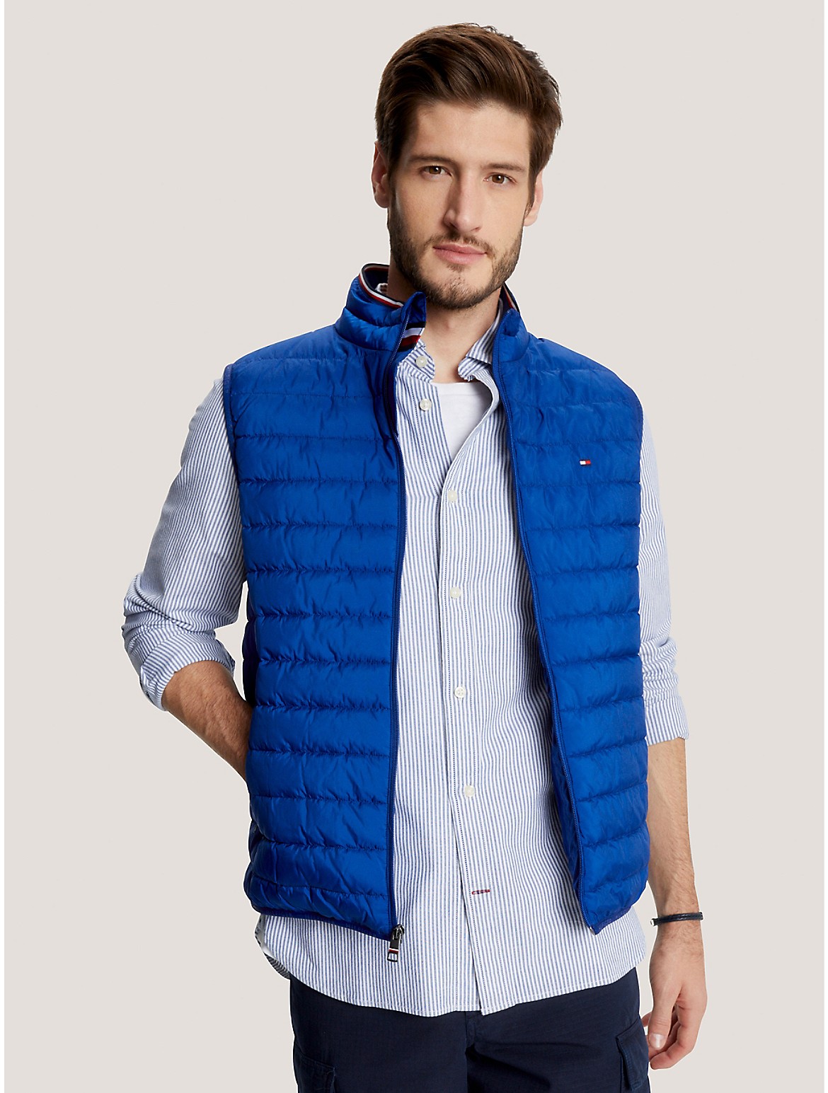 Tommy Hilfiger Recycled Packable Vest In Midnight Blue