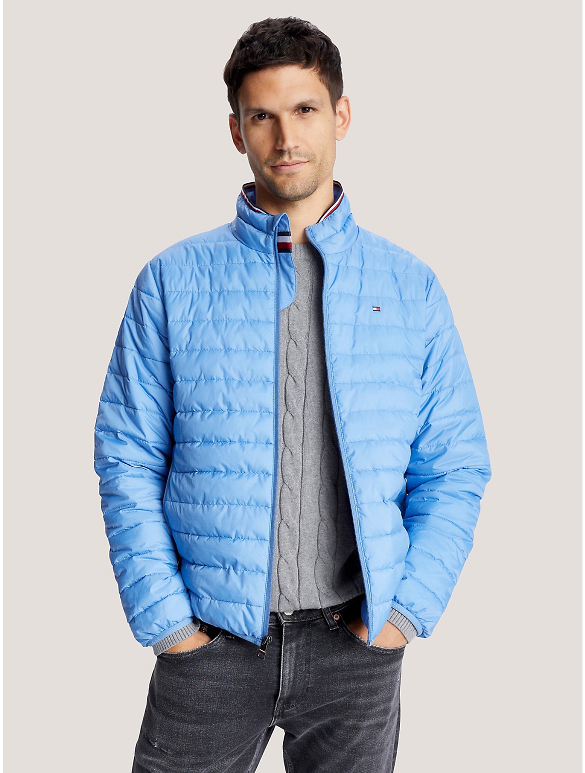Tommy Hilfiger Jacket Recycled In Packable Sky | Cloud ModeSens