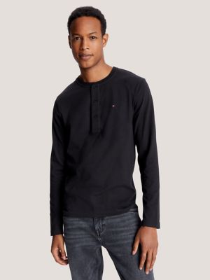 Henley hotsell shirt black