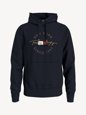 Tommy Hilfiger Mens Core Tommy Logo Hoody Sweatshirt, Color Black