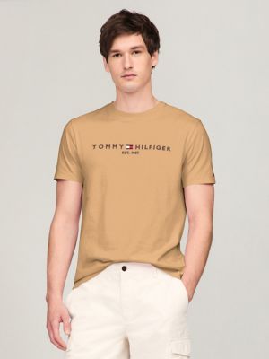 Embroidered Tommy Logo T-Shirt, Pinecone Tan