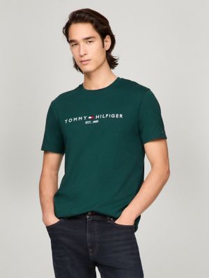 Green hilfiger t shirt on sale