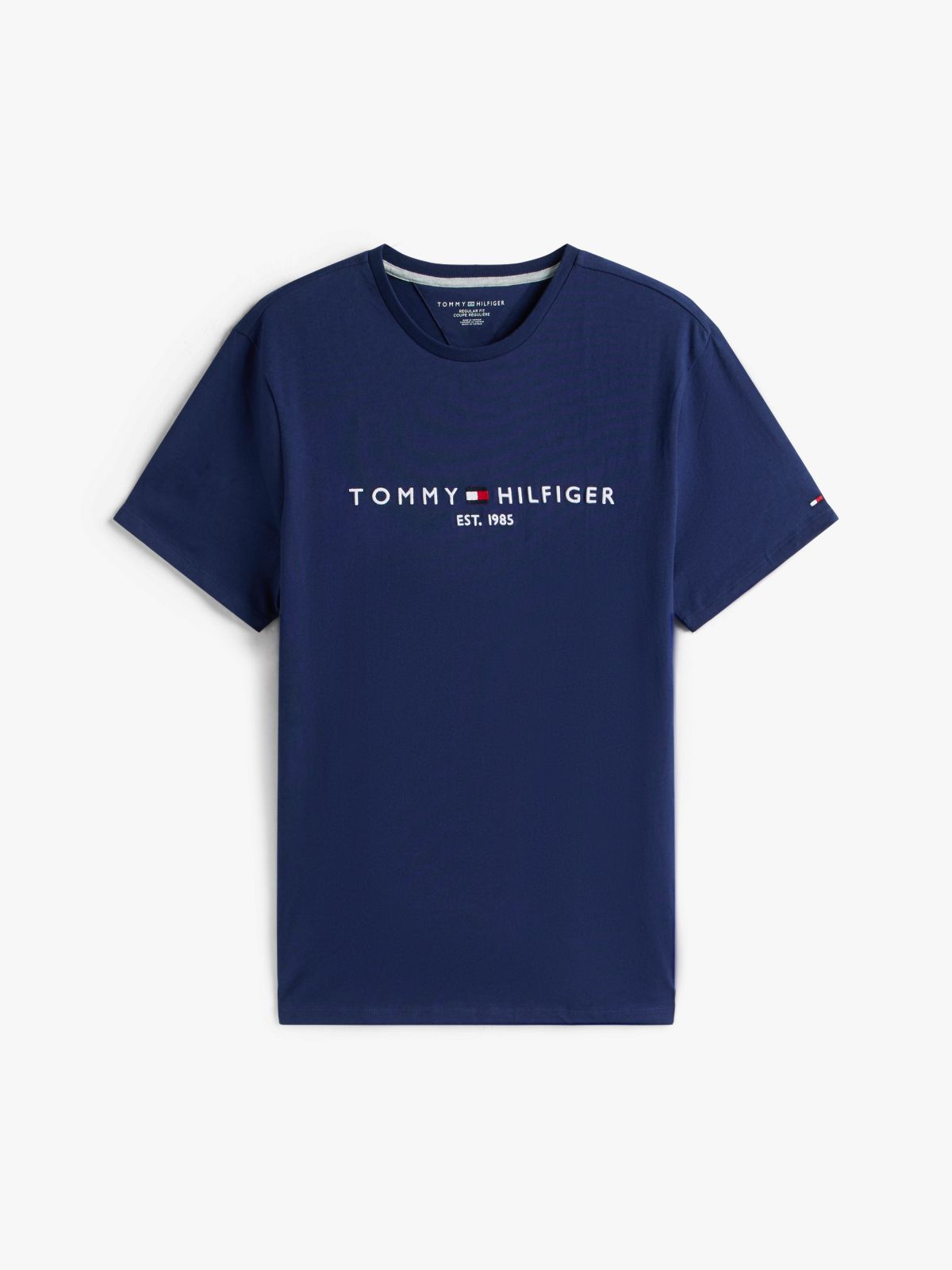 Embroidered Tommy Logo T-Shirt — Light Navy