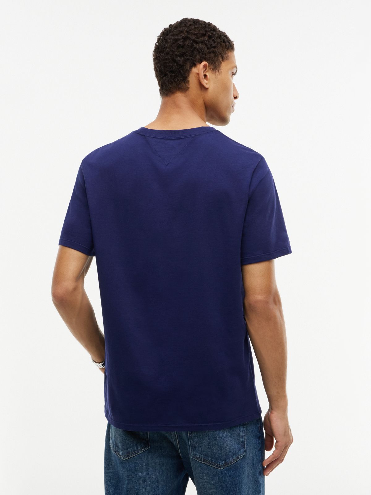 Embroidered Tommy Logo T-Shirt — Light Navy