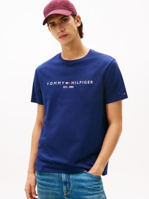 Embroidered Tommy Logo T-Shirt, Light Navy
