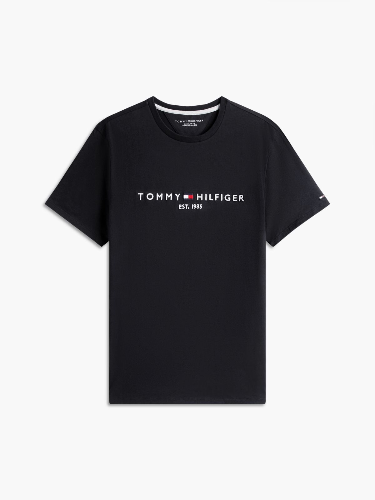 Embroidered Tommy Logo T-Shirt — Black