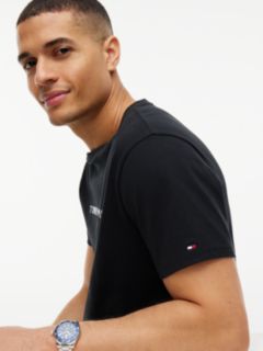 Embroidered Tommy Logo T-Shirt — Black 3