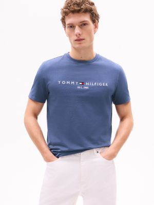 Embroidered Tommy Logo T-Shirt, Bank Blue