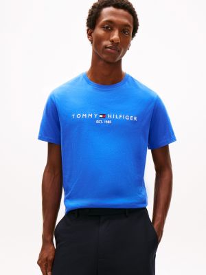 Embroidered Tommy Logo T-Shirt, Dazzling Blue