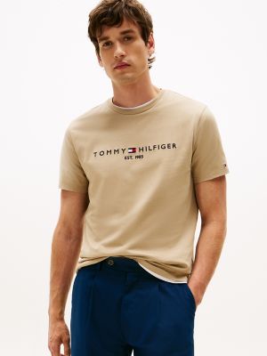 Embroidered Tommy Logo T-Shirt, Beige