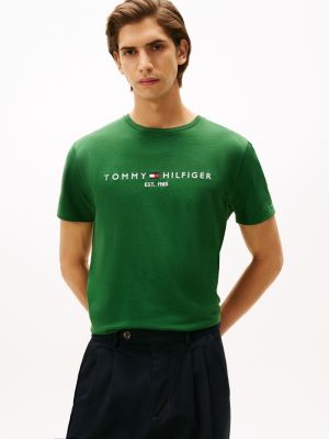 Embroidered Tommy Logo T-Shirt, Deep Evergreen