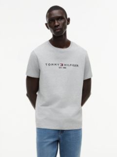 Embroidered Tommy Logo T-Shirt — Grey Heather 1