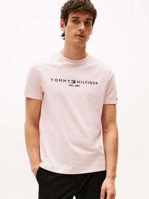 Embroidered Tommy Logo T-Shirt, Whimsy Pink