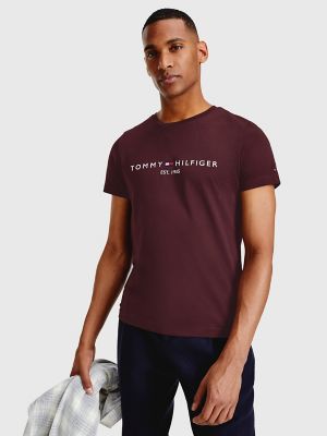 Embroidered Tommy Logo T-Shirt, Deep Rouge