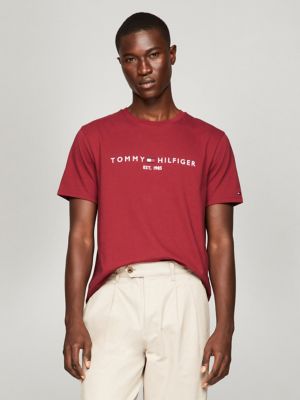 Embroidered Tommy Logo T-Shirt, Rouge