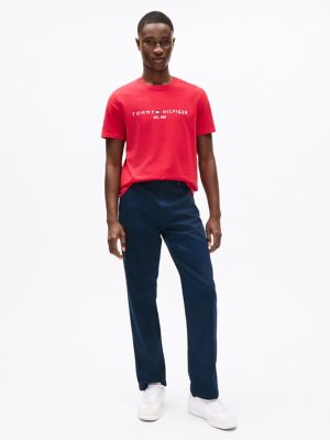 Embroidered Tommy Logo T-Shirt, Primary Red