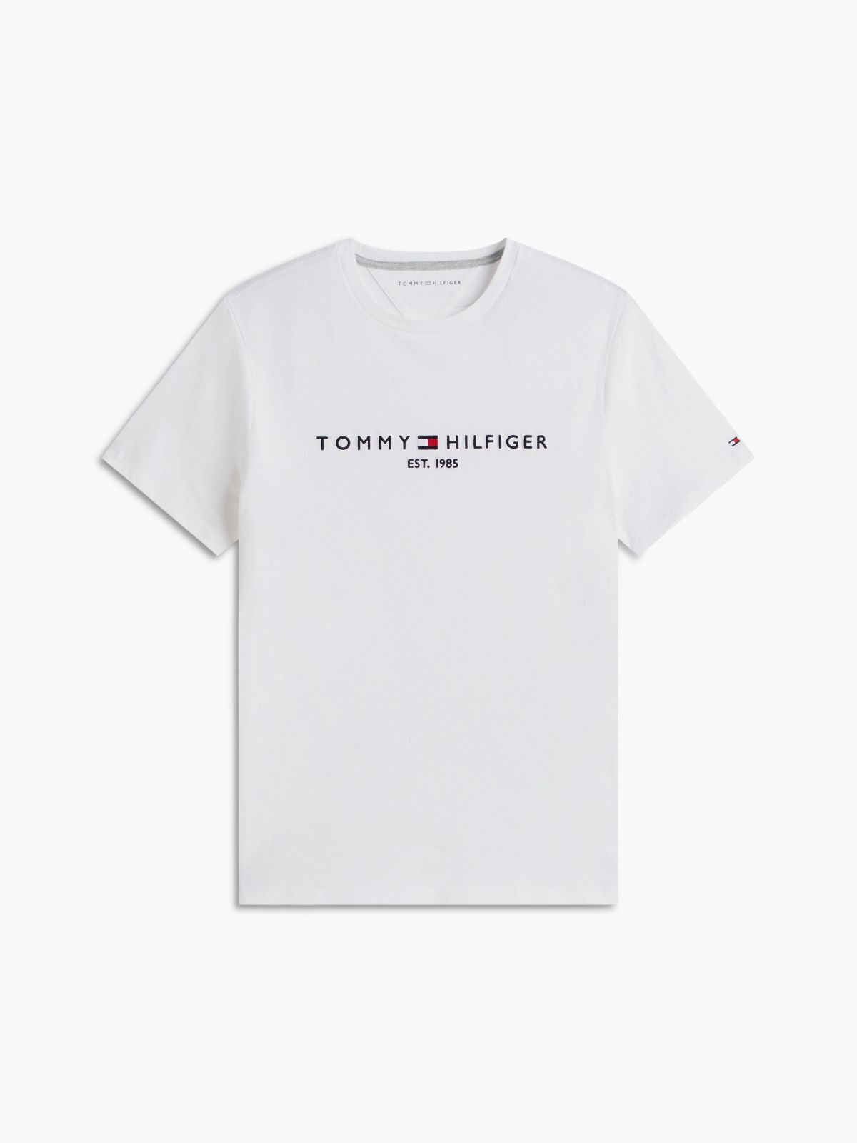 Embroidered Tommy Logo T-Shirt — Fresh White