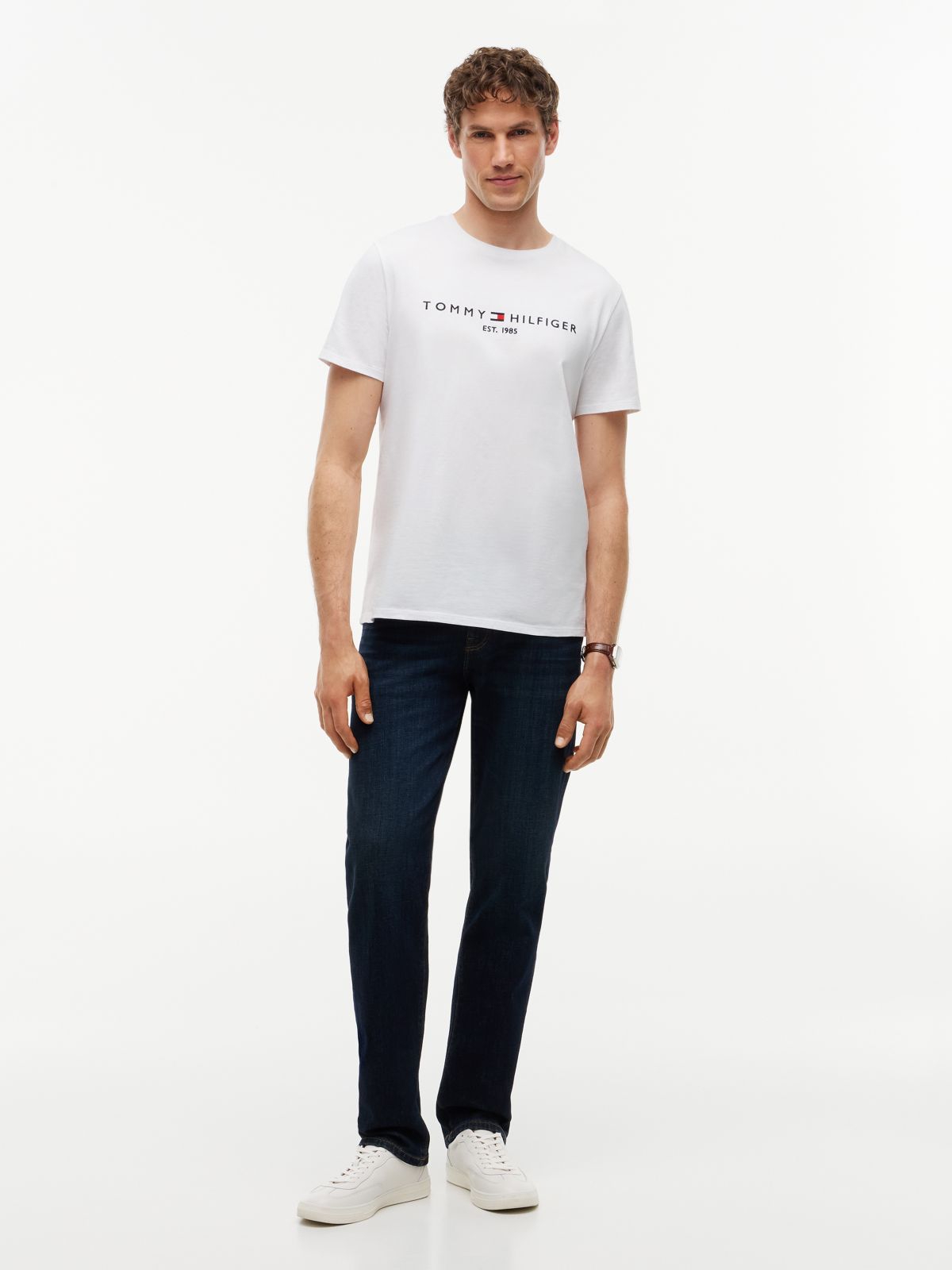 Embroidered Tommy Logo T-Shirt — Fresh White