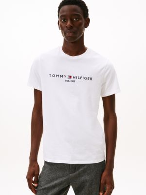 Embroidered Tommy Logo T-Shirt, Fresh White
