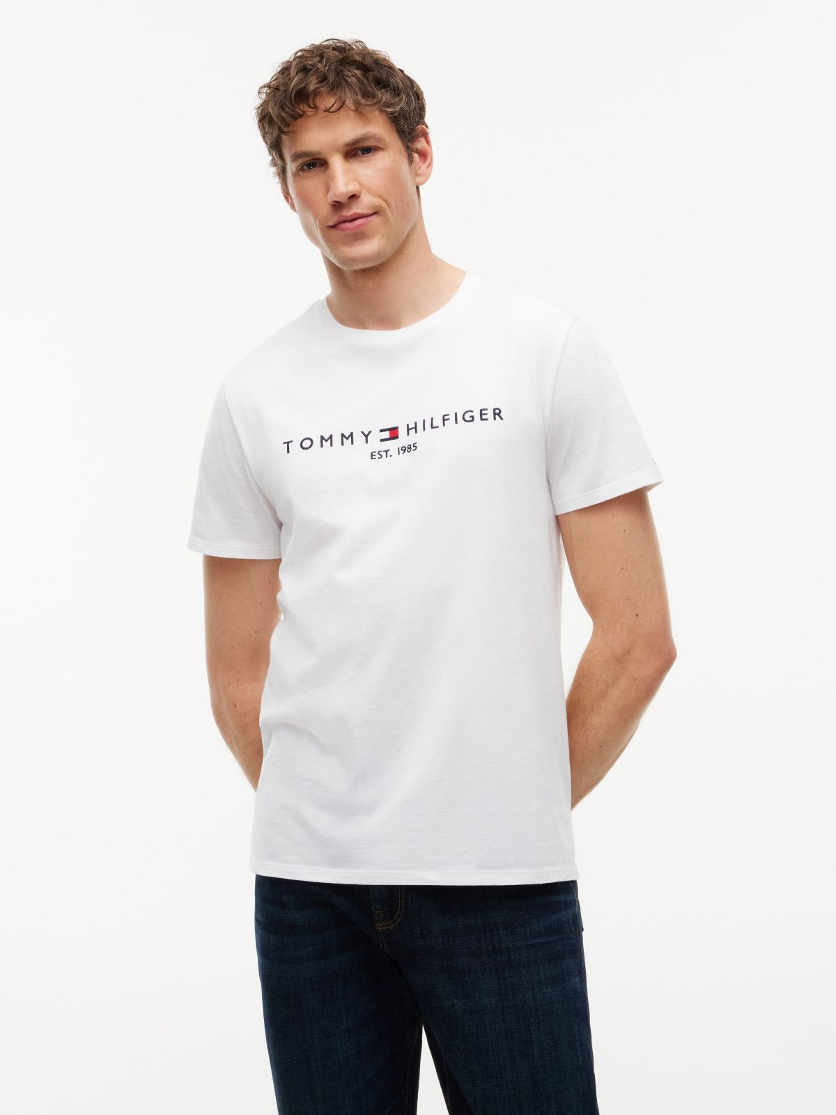 Embroidered Tommy Logo T-Shirt — Fresh White