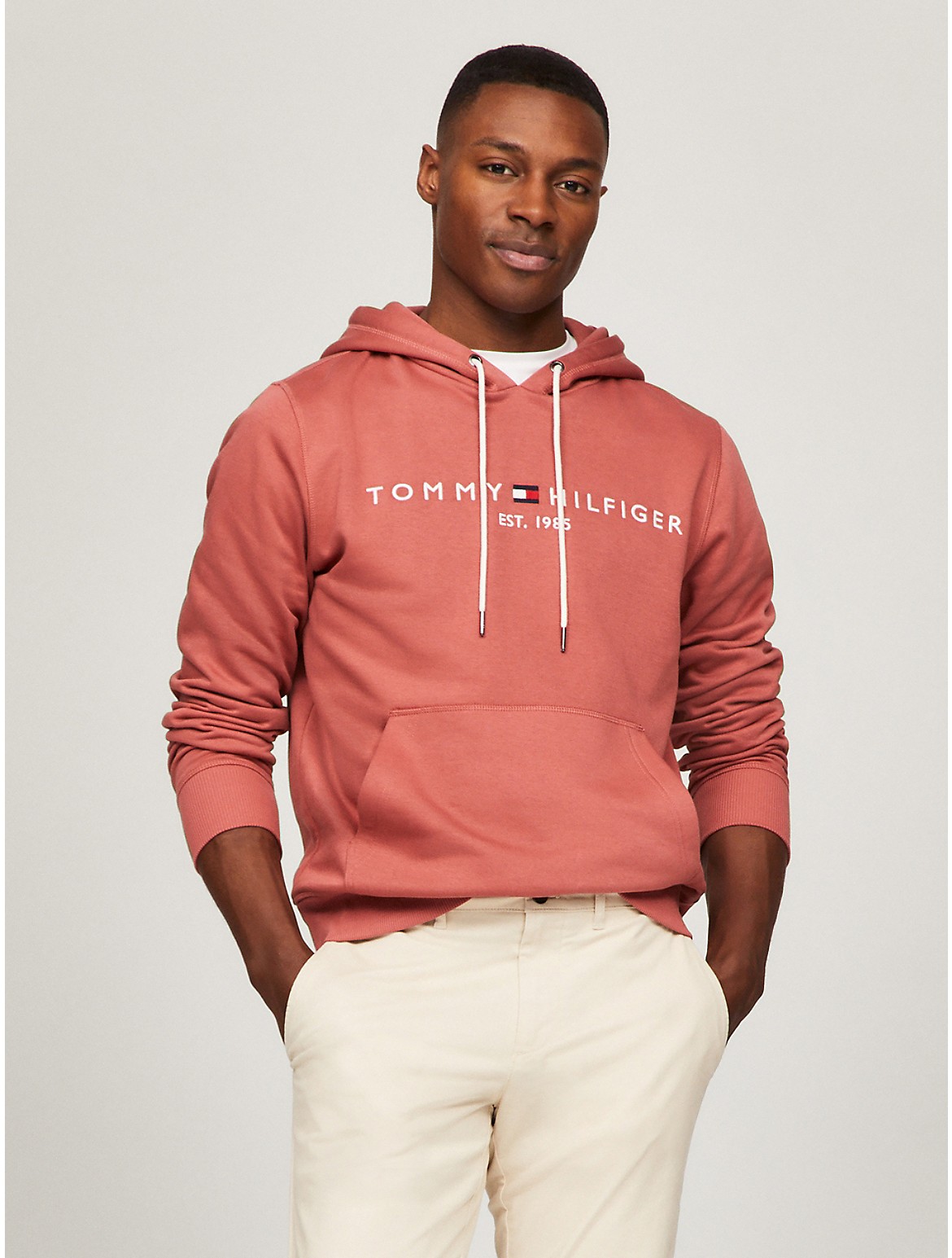 Shop Tommy Hilfiger Embroidered Tommy Logo Hoodie In Red Fascination